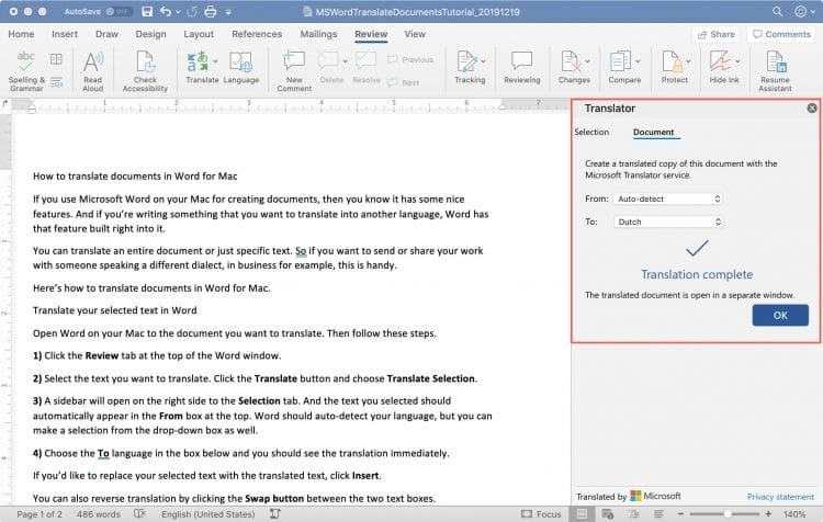 Cara Translate PDF dengan Microsoft Word