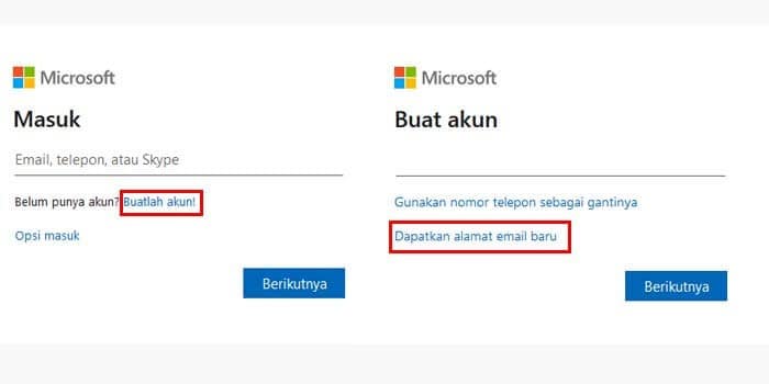 Cara Membuat Akun dari Email Microsoft