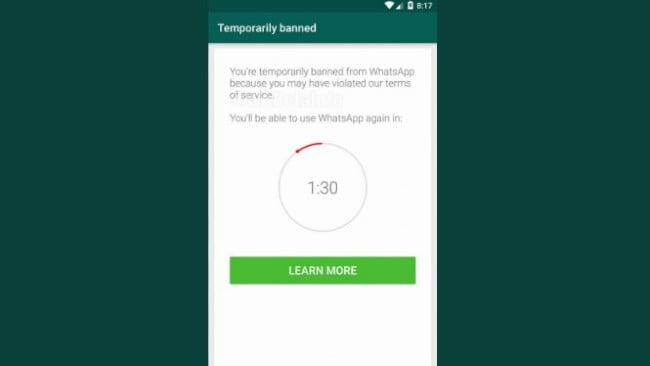 Whatsapp diblokir sementara