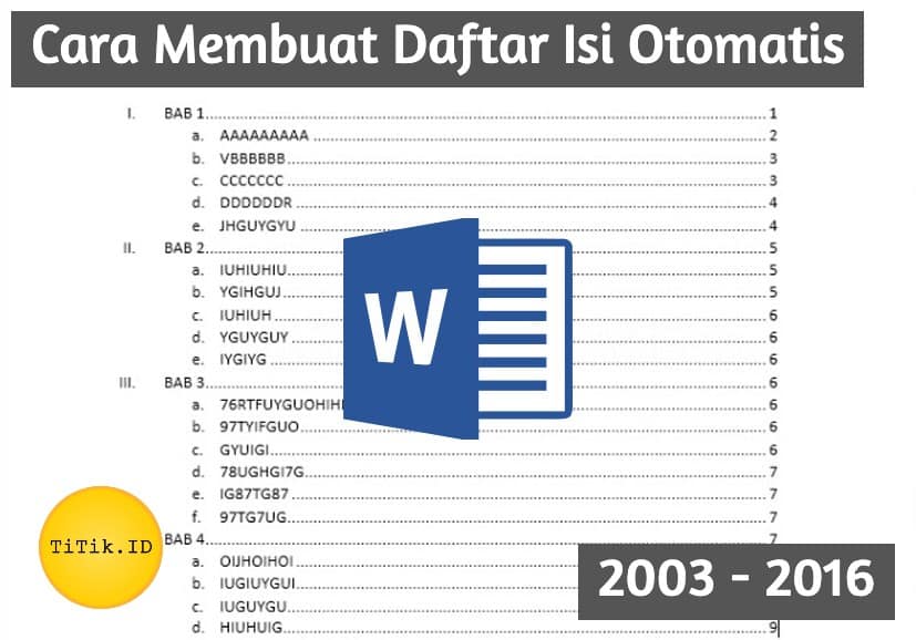 Cara Membuat Daftar Isi Otomatis di Word