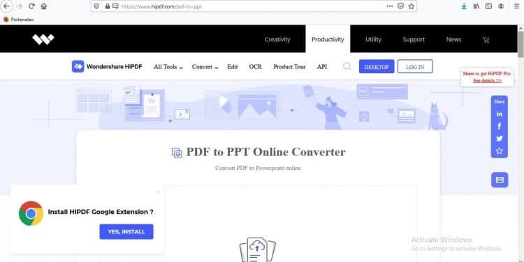 PDF ke PPT HiPDF Choose Files
