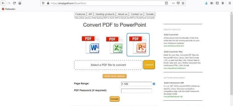 PDF ke PPT SimplyPDF Select File