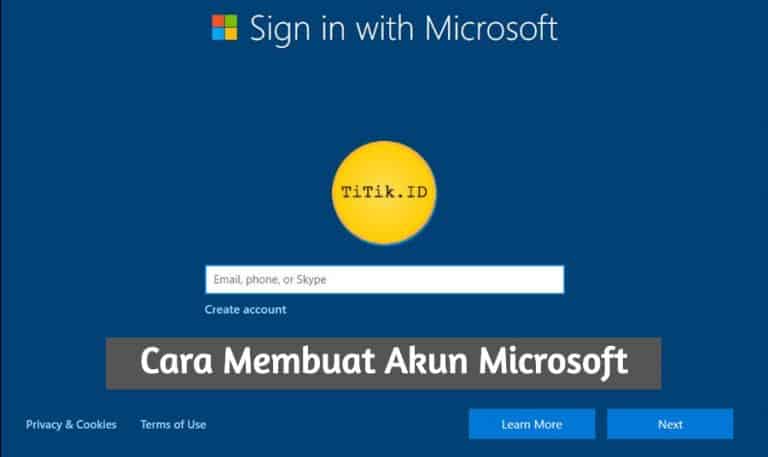 Cara Membuat Akun Microsoft