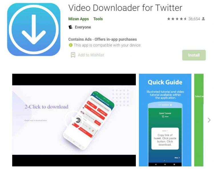Video Downloader for Twitter by Mizan Apps