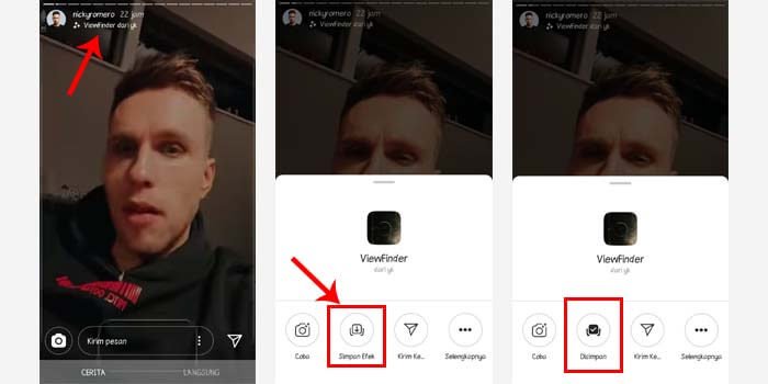 Cara menyimpan filter Instagram