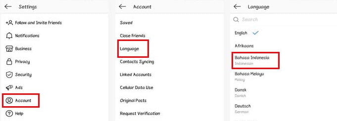 Cara Ganti Bahasa IG dari English ke Indonesia