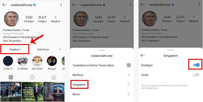 Cara Mute Postingan Instagram