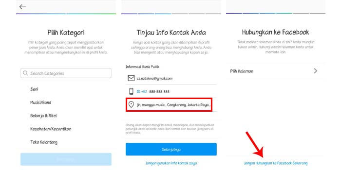hubungkan instagram ke FB