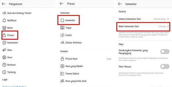 Blokir Komentar IG dari Orang Tertentu