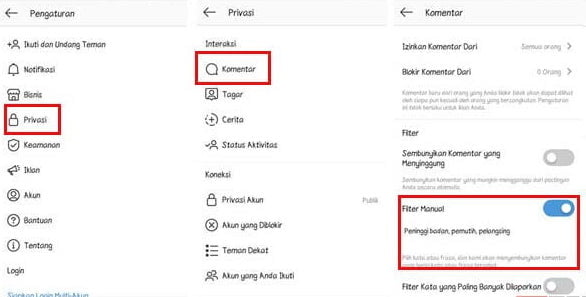 Cara Blokir Komentar Spam di IG