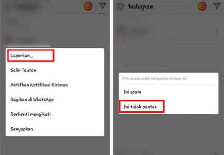 Melaporkan Akun Instagram