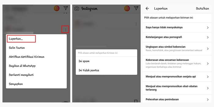 Report Kiriman Spam dan Palsu di Instagram