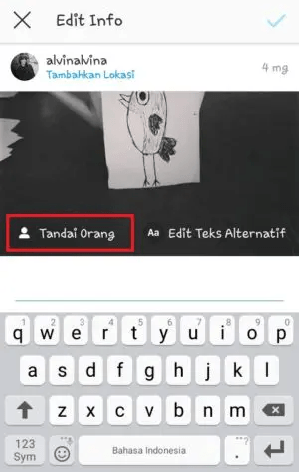 Tag Foto Instagram yang sudah di upload