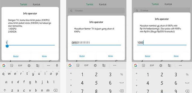 Cara Transfer Pulsa Tri Dengan Dial