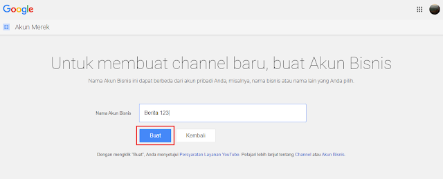 Buat Nama Channel YouTube