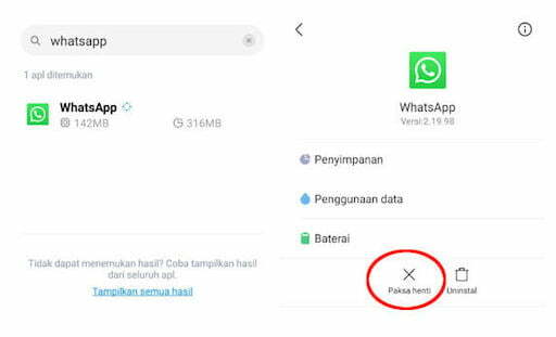 Force Stop WhatsApp