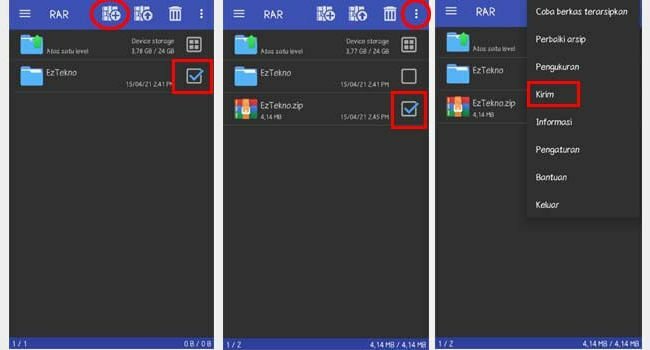 Kirim Folder Lewat WA Dengan RAR