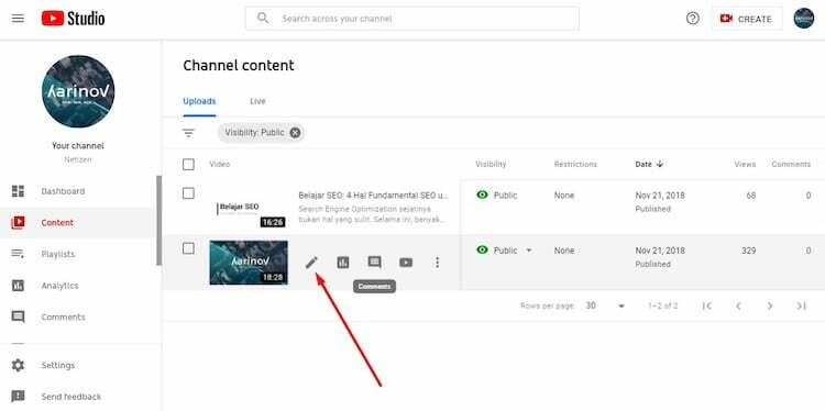 Mematikan Komentar di YouTube Melalui Laptop
