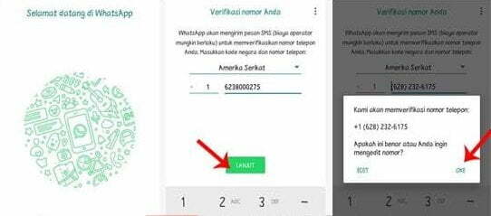 Mendaftar Whatsapp pakai Nomor USA