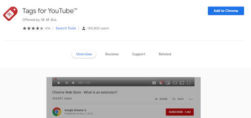 Mengetahui Tags Video Melalui Tag for YouTube