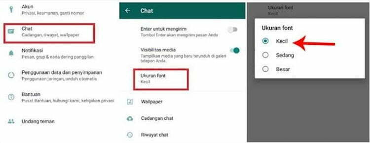 Cara Mengecilkan Huruf di WhatsApp