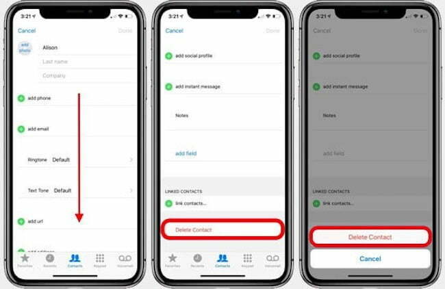 Menghapus Kontak di WhatsApp iPhone