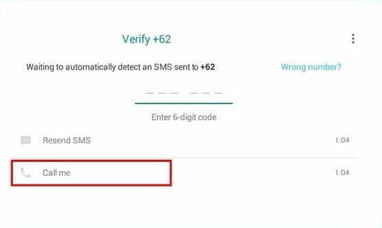 Verifikasi via Panggilan